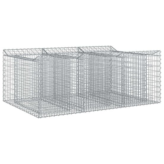 Lit surélevé gabion 150 x 100 x 60 cm acier galvanisé argenté
