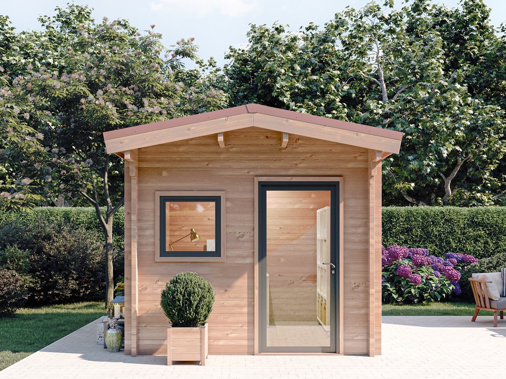 Chalet de jardin rivoire 9m² - bois douglas 55mm - porte & fenetre pvc - toiture acier