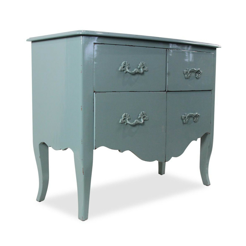Commode 4 tiroirs bois gris - interior's