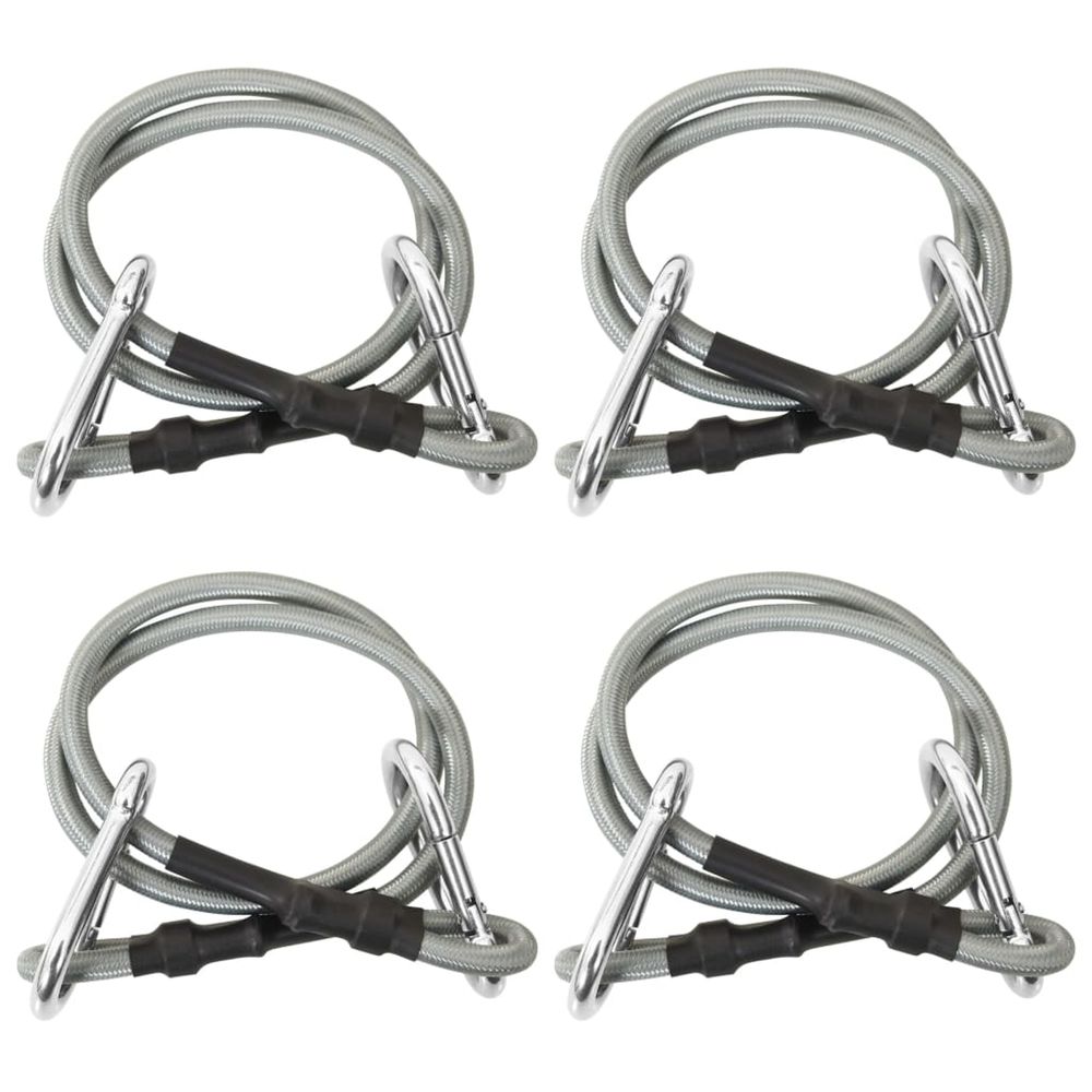 Cordes avec mousqueton 4 pcs caoutchouc