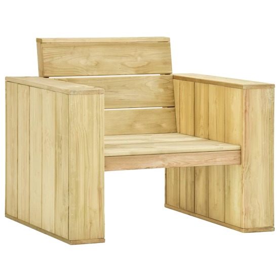 Chaise de jardin avec coussins taupe bois de pin imprégné
