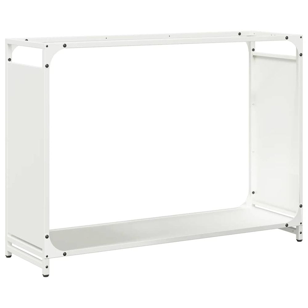 Portant de bois chauffage blanc 90x28x65 cm