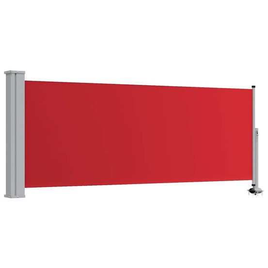 Auvent latéral rétractable de patio 100x300 cm rouge