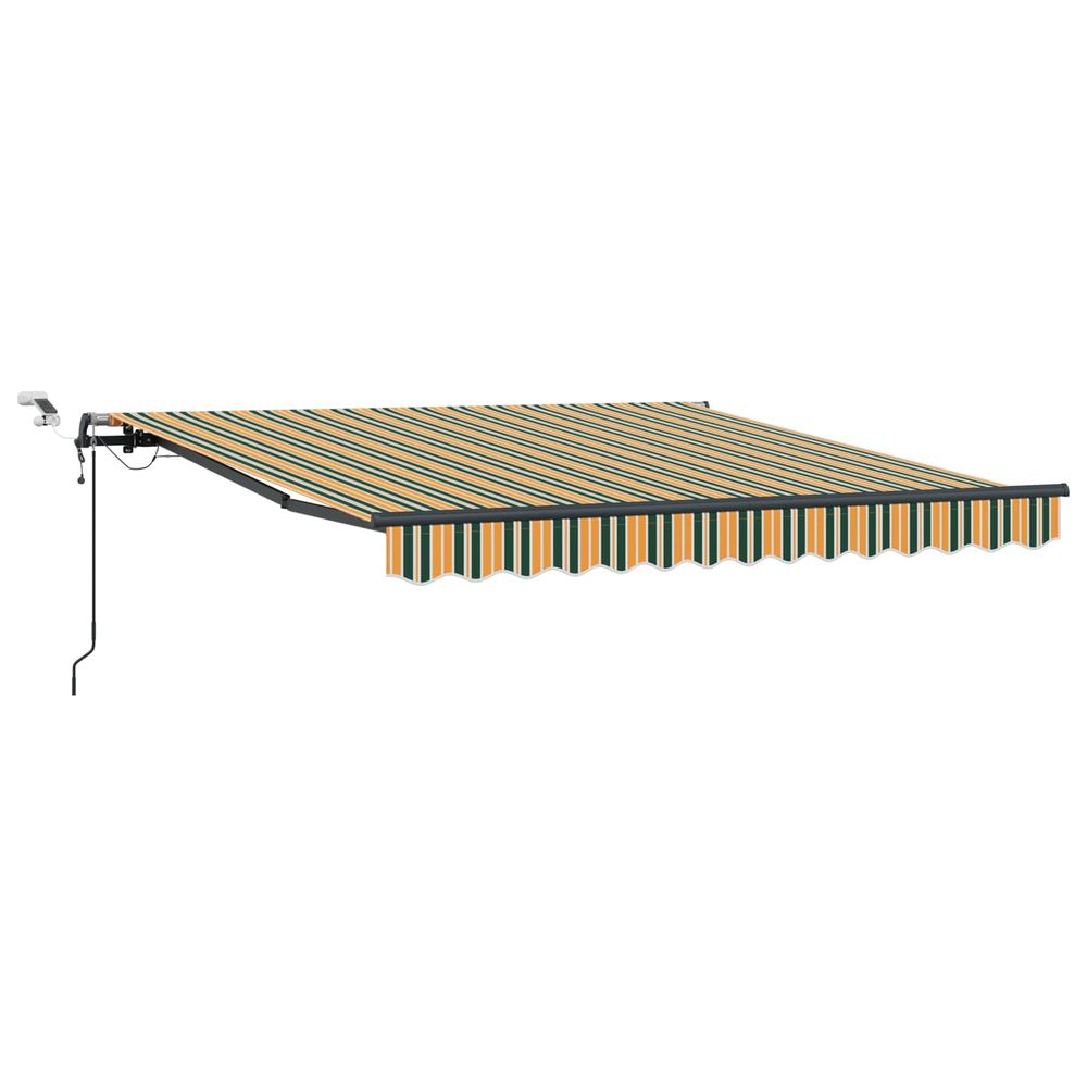 Auvent rétractable vert et jaune 300 x 250 cm polyester