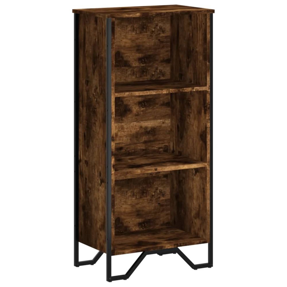 Bibliothèque chêne fumé 50x31x106 cm bois d'ingénierie