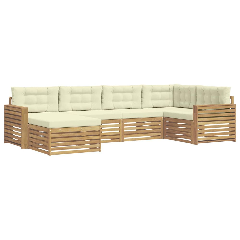 Ensemble de canapés d'extérieur 6 pc blanc et crème polyester