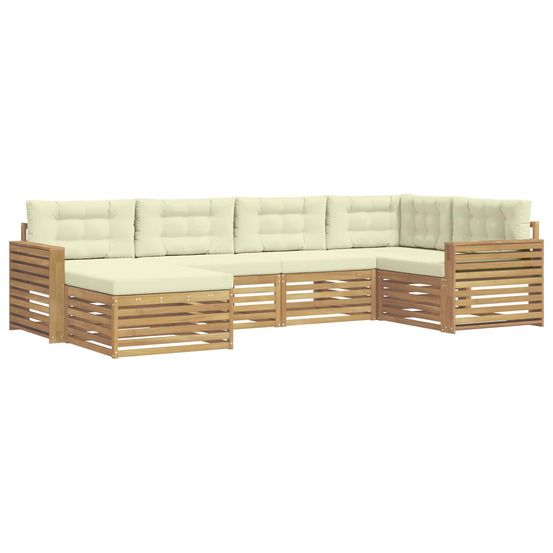 Ensemble de canapés d'extérieur 6 pc blanc et crème polyester