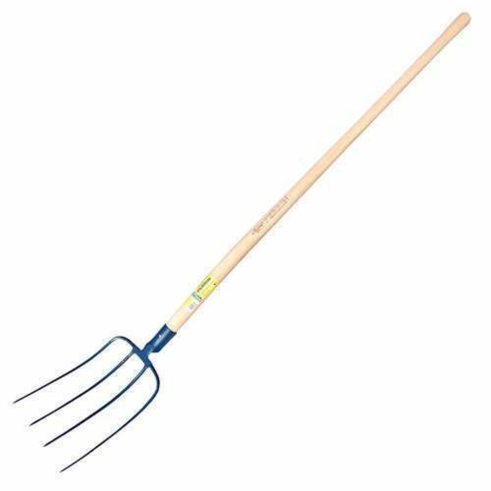 Fourche à fumier douille 4 dents emmanché
