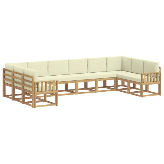 Ensemble de canapés d'extérieur 10 pc blanc et crème