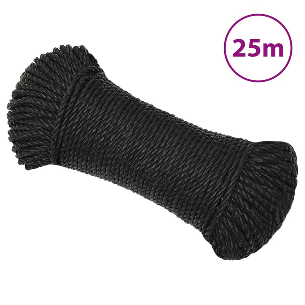Corde de travail noir 3 mm 25 m polypropylène