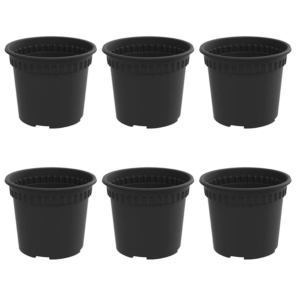 Pot à fleurs rond 6 pc noir ø 12,5 x 10 cm plastique