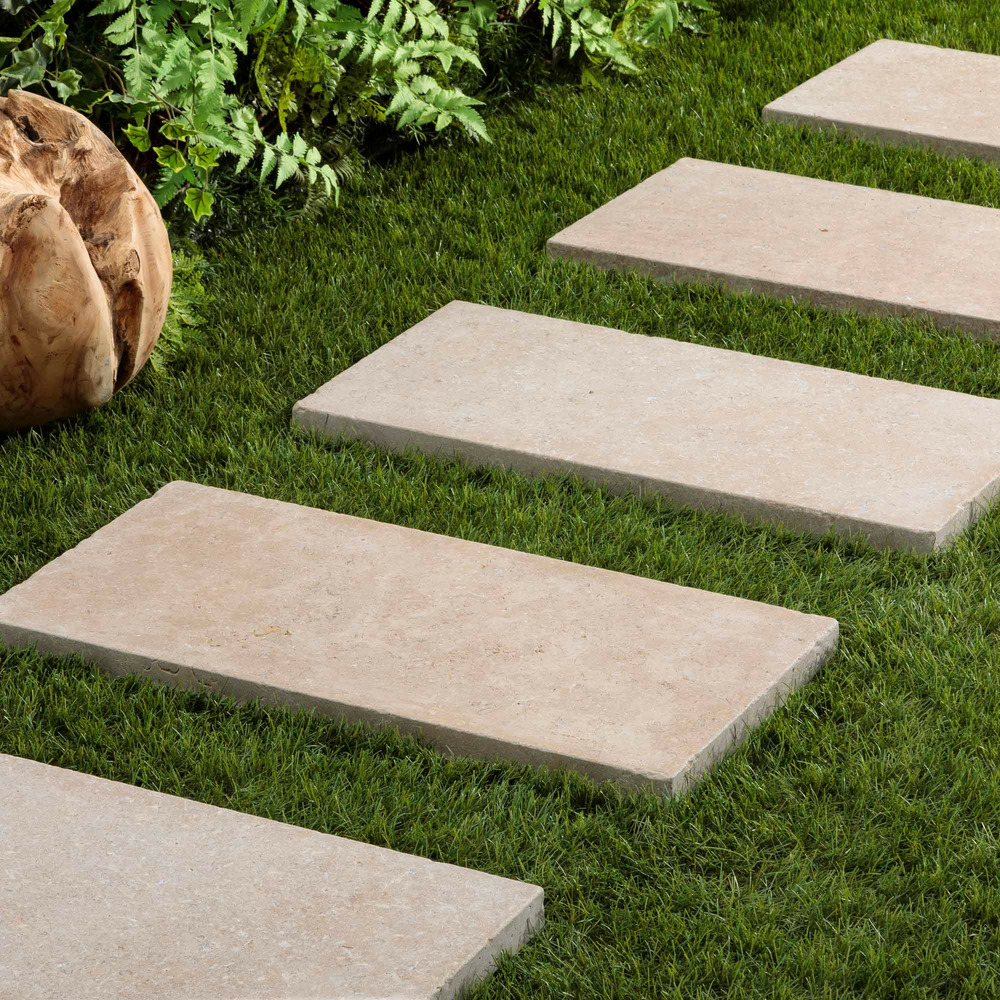 Pas japonais rectangle pierre d'egypte beige 60x30x3 cm (à l'unité) - ro'ma nature