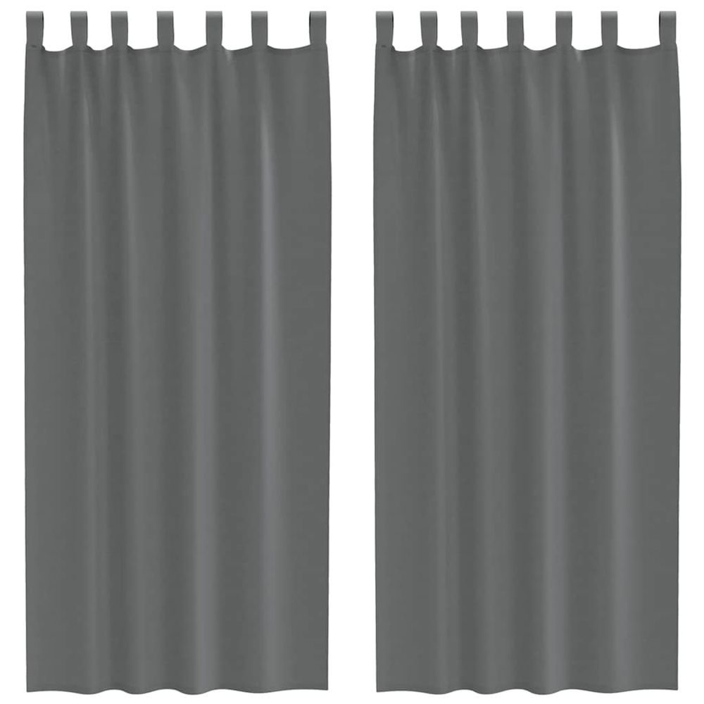 Rideaux en voile avec boucles 2 pcs gris foncé 140x225 cm