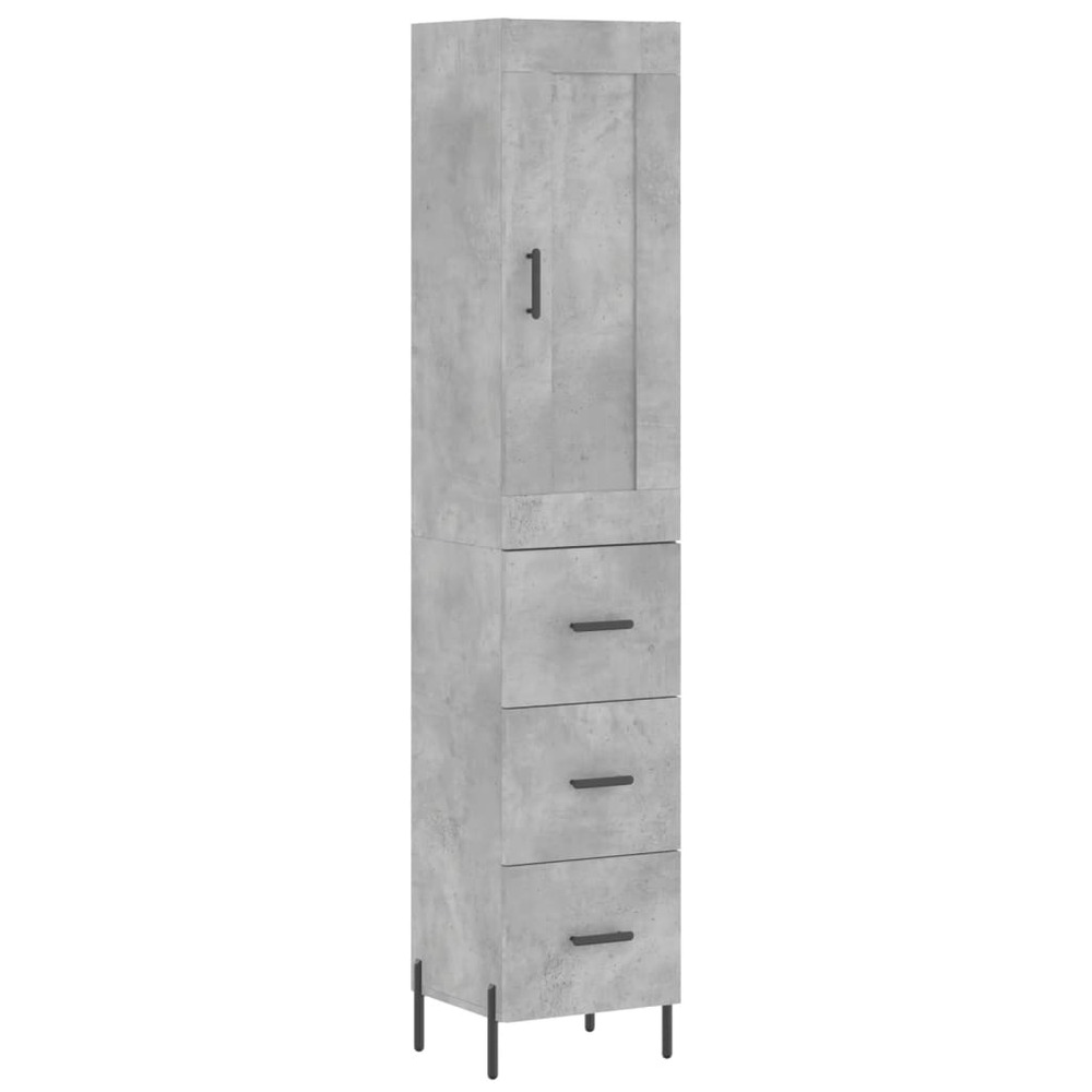 Buffet bahut commode armoire meuble de rangement organisateur cuisine salle de séjour salon haut 34,5 x 34 x 180 cm bois d'in