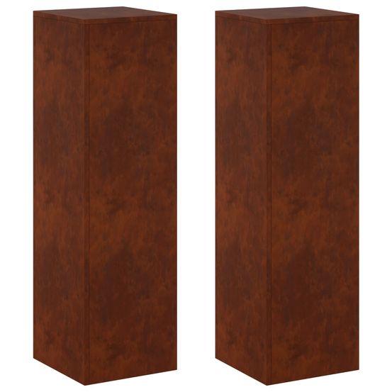 Support de plante 2 pcs rouillé 30 x 30 x 100 cm acier patiné