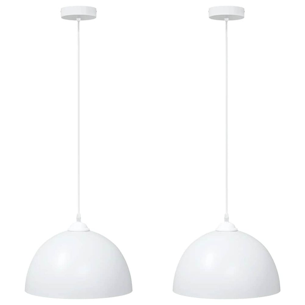 Lampes suspendues 2 pcs hauteur réglable e27 blanc ø 30cm métal