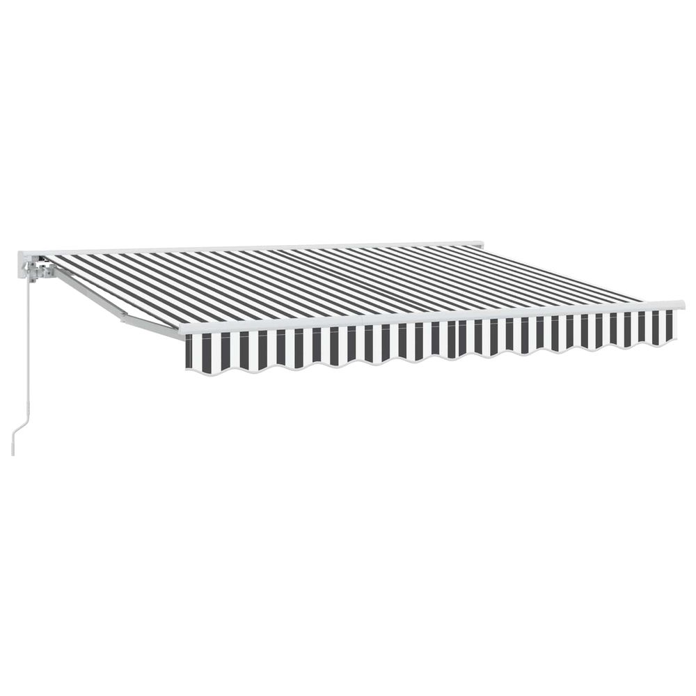 Auvent rétractable manuel anthracite et blanc 3 x 2,5 m