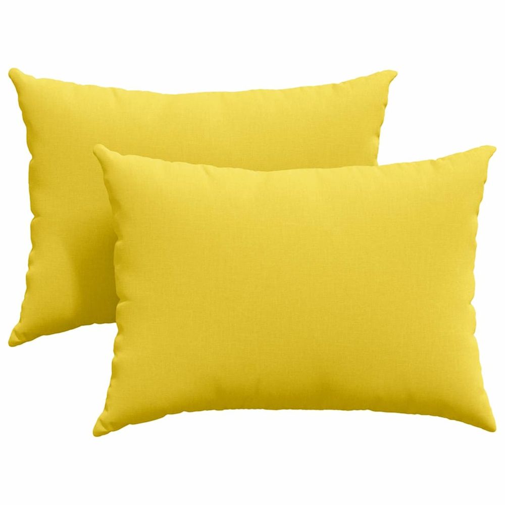Coussins de canapé 2 pc tissu jaune clair 70 x 50 cm