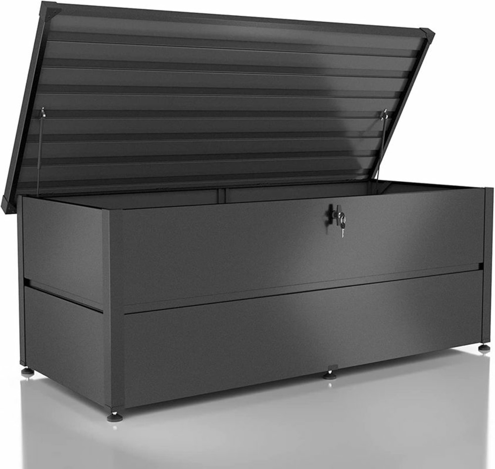 Coffre de jardin - taille l - anthracite - 185x85x69 - acier