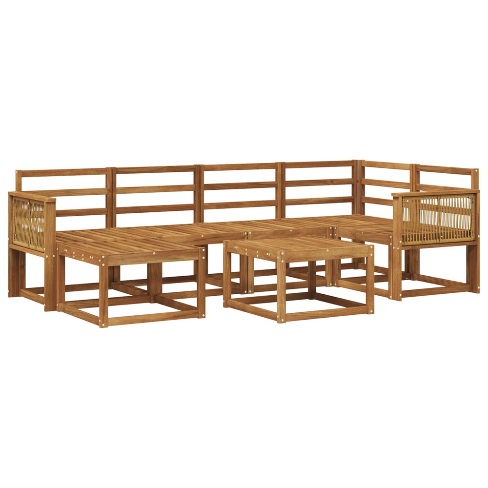 Ensemble de canapés d'extérieur 7 pcs naturel