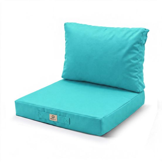 Coussins pour salon de jardin déhoussable 60x60cm bleu caraïbes