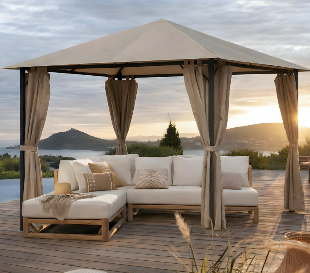 Tonnelle 3x3m - acier - taupe - khefren