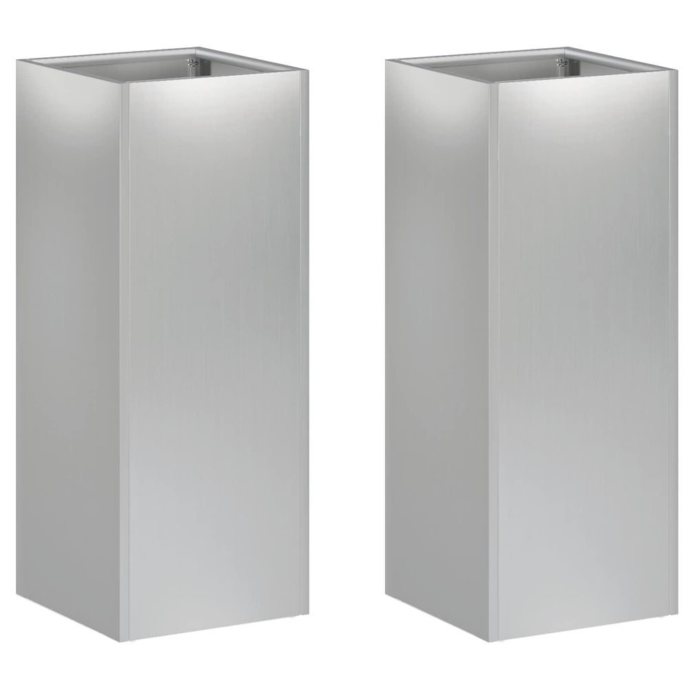 Cache-pot de jardin 2 pc argenté 20 x 20 x 50 cm