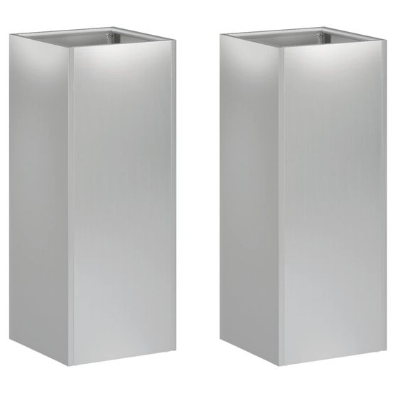 Cache-pot de jardin 2 pc argenté 20 x 20 x 50 cm