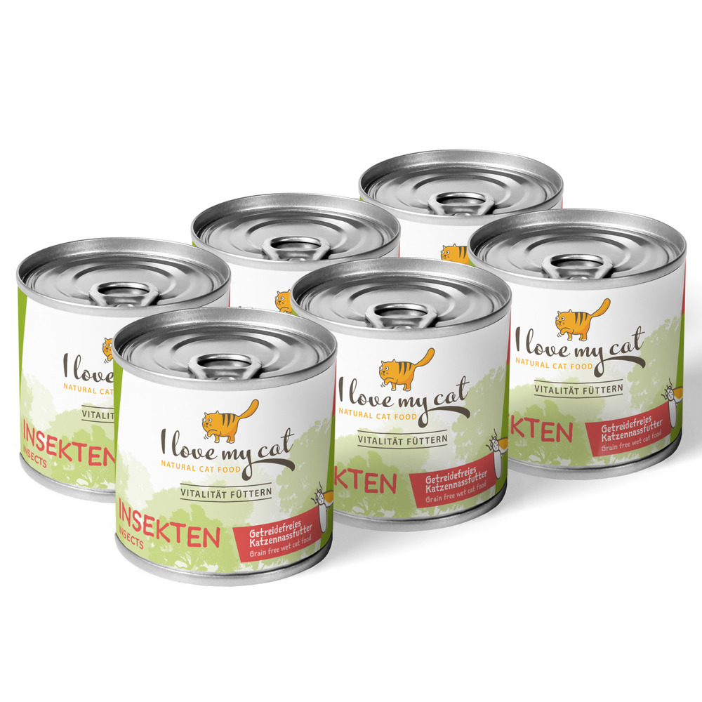 Nourriture humide pour chats avec insectes - 6x200g
