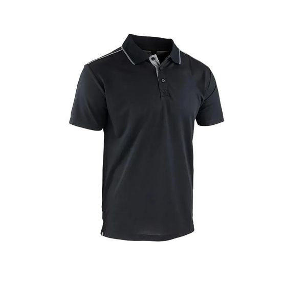 Polo homme lma® noir - manches courtes col chemise