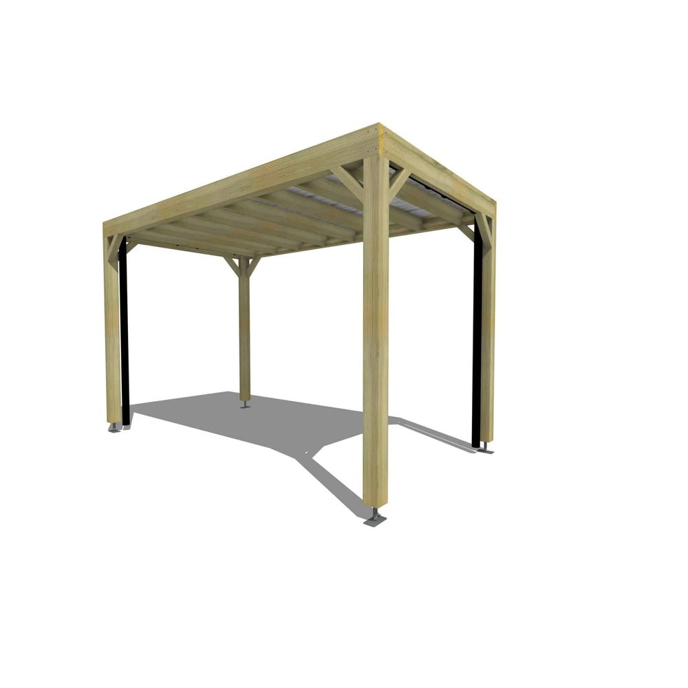 Carport bois • 2m x 4m • indépendante • sens largeur • livraison comprise