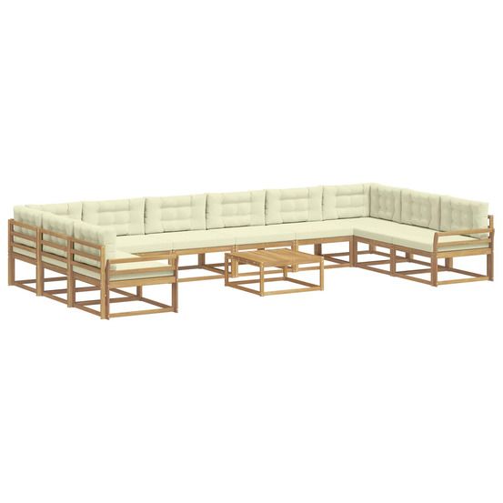 Ensemble de canapés d'extérieur 11 pc blanc et crème