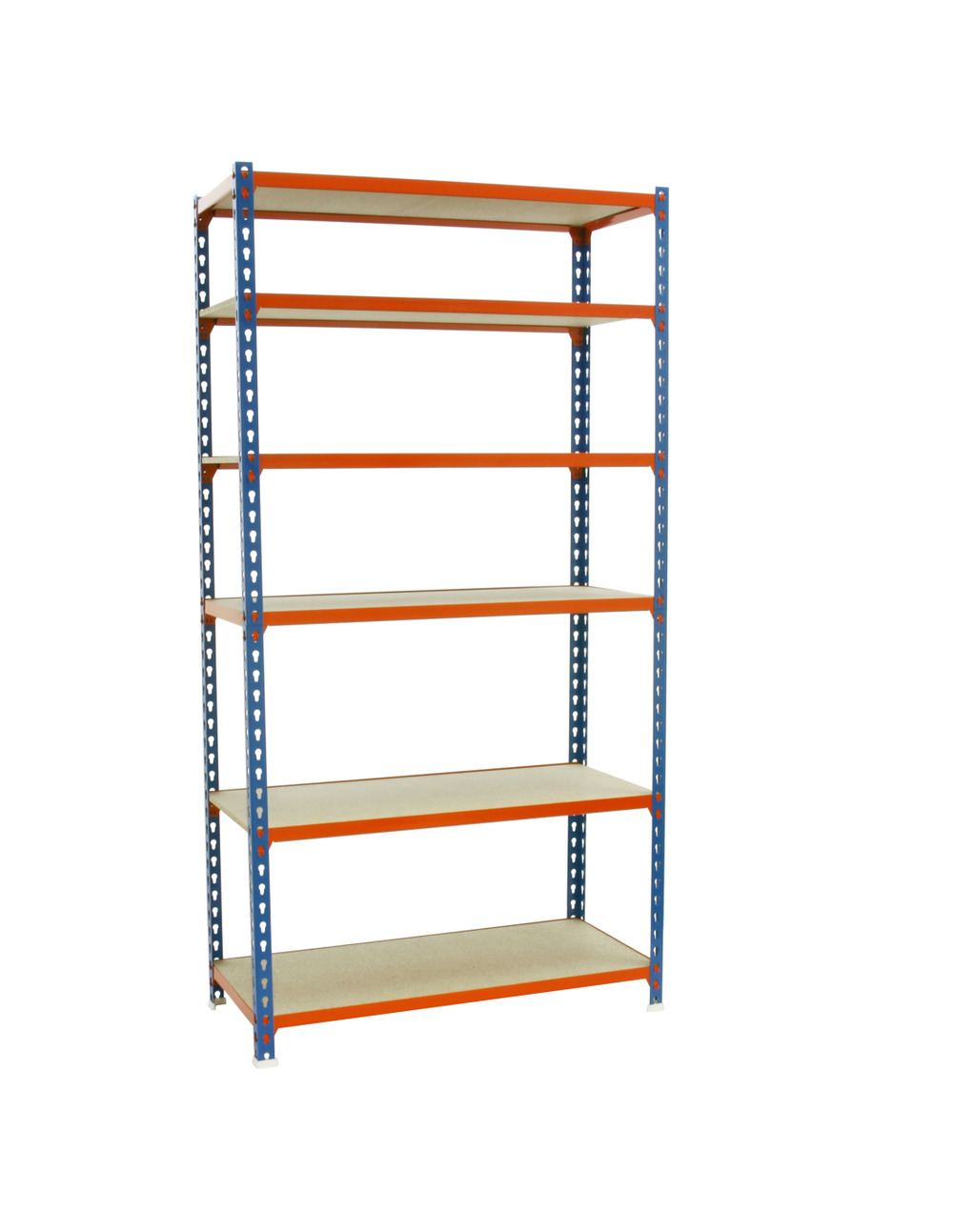 Etagère légère sans vis maderclick mini 6/500 bleu/orang/bois bleu/orange/bois 2500x800x500 - simonrack