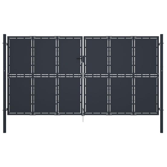 Portail de jardin en acier 400 x 175 cm anthracite