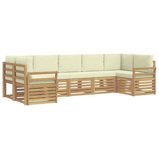 Ensemble de canapés d'extérieur 7 pc blanc et crème polyester