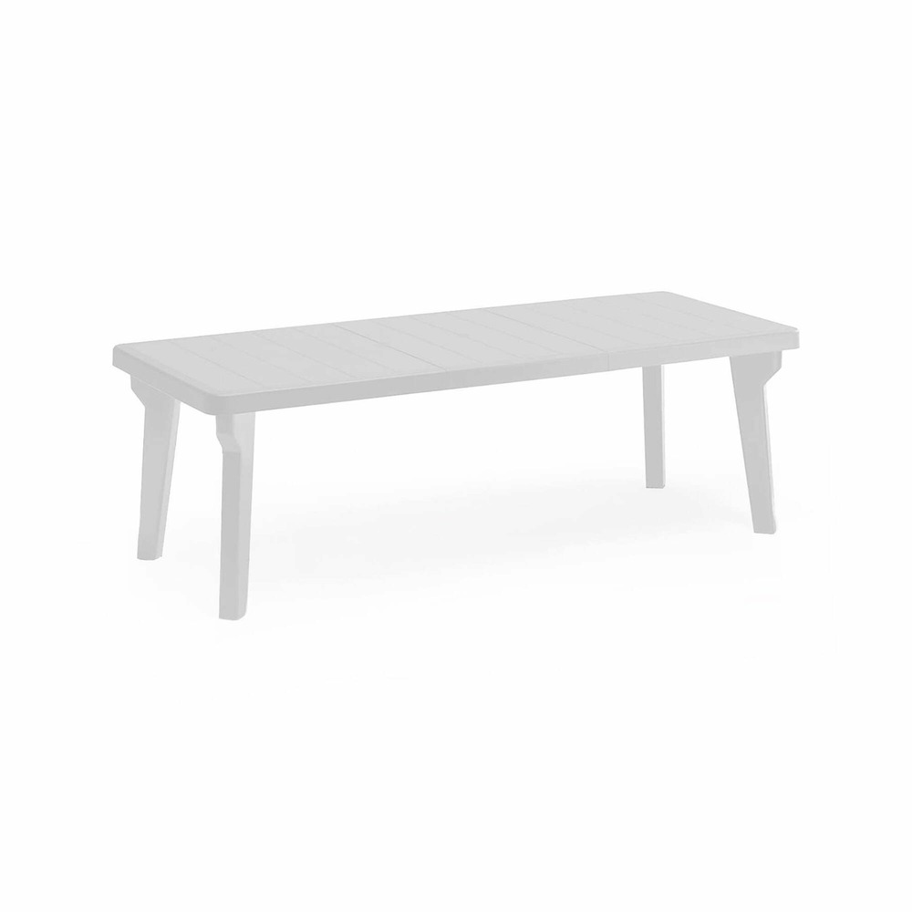 Table d'extérieur anatre, etagère rectangulaire, table de jardin ou de bar extensible, 100% made in italy, 160-220x90h74 cm, blanc