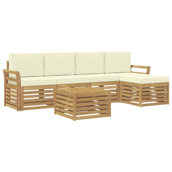 Ensemble de canapés d'extérieur 6 pc blanc et crème polyester