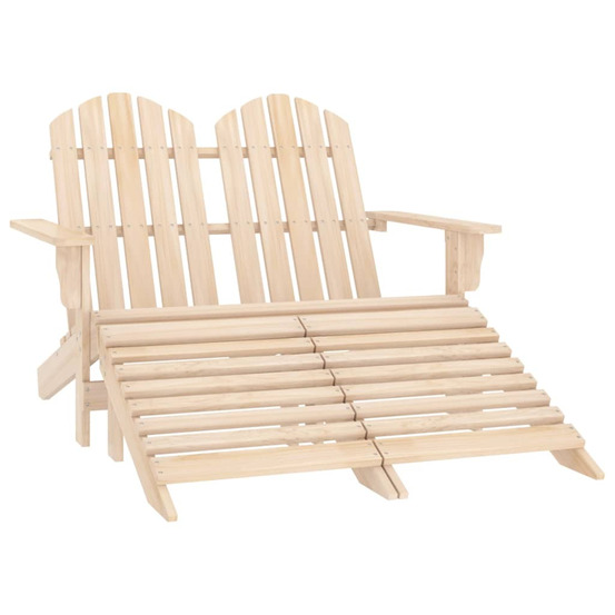 Chaise de jardin adirondack 2 places et repose-pied sapin