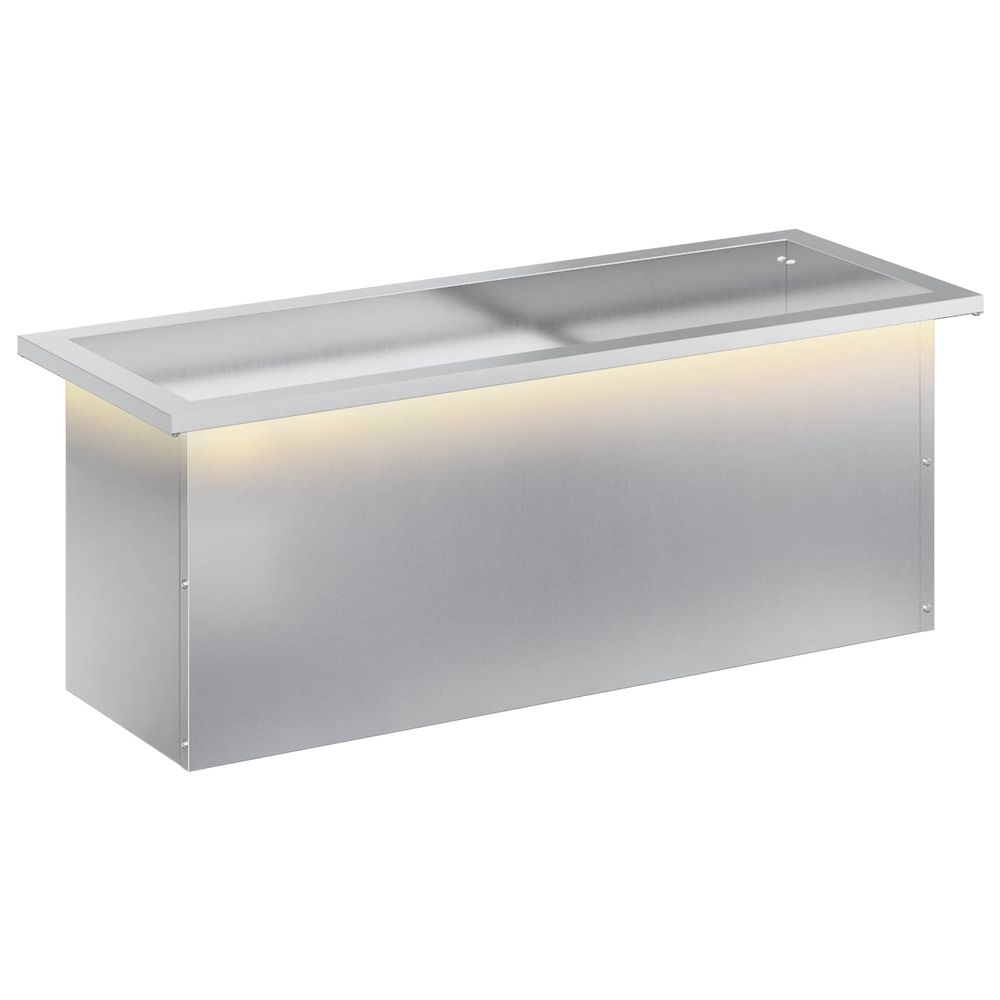 Jardinière d'extérieur de jardin avec led argenté 30 x 80 x 30 cm