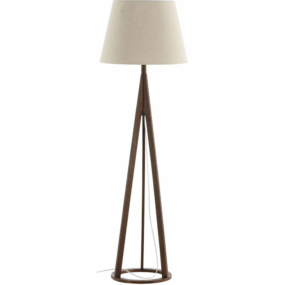 Lampadaire en hévéa et lin kona