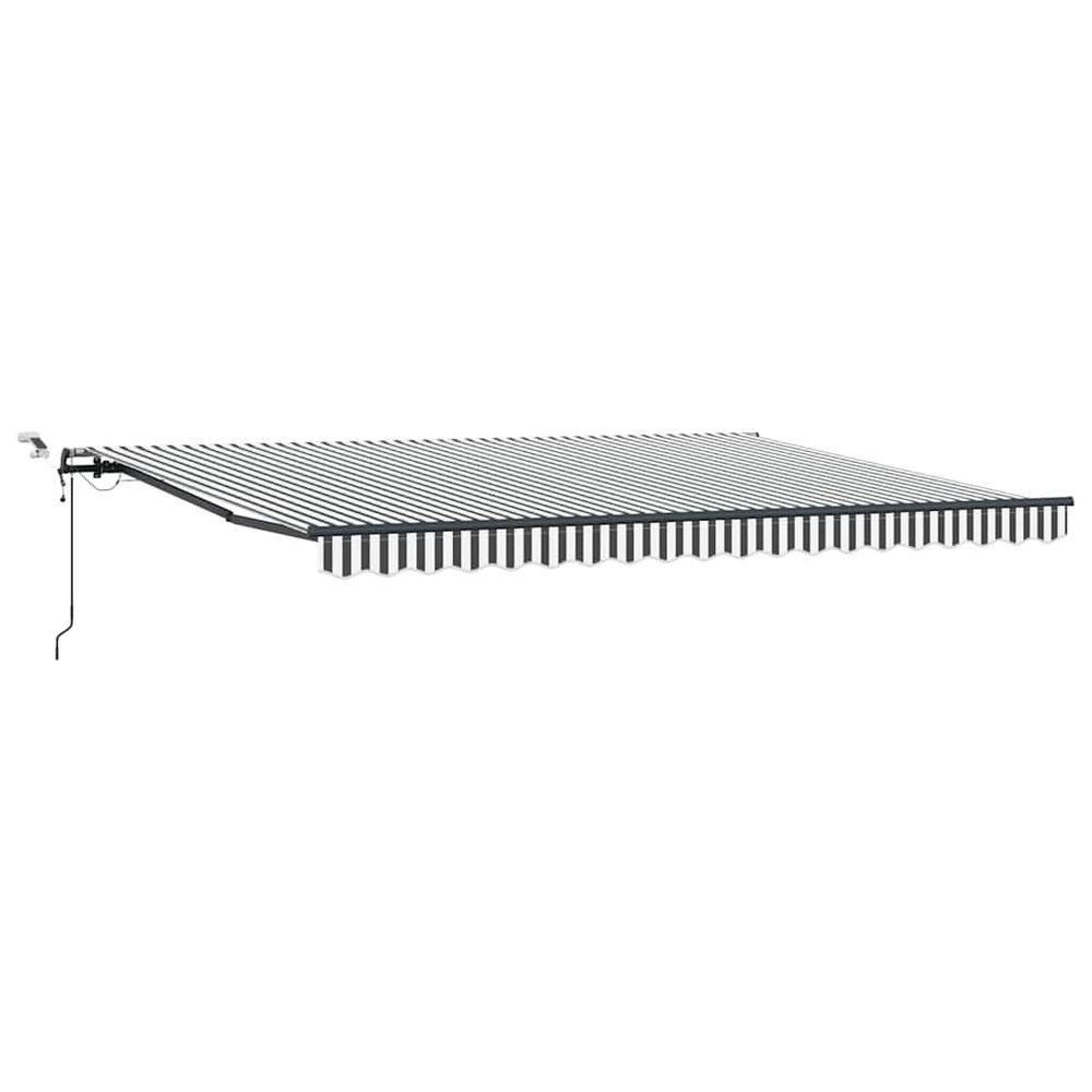Auvent rétractable automatique avec led anthracite et blanc