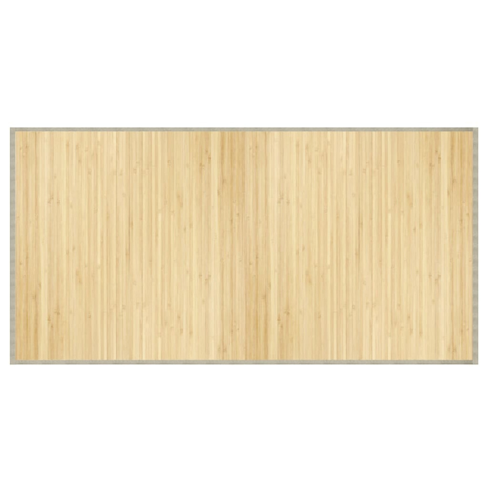 Tapis rectangulaire naturel clair 100x200 cm bambou