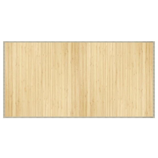 Tapis rectangulaire naturel clair 100x200 cm bambou