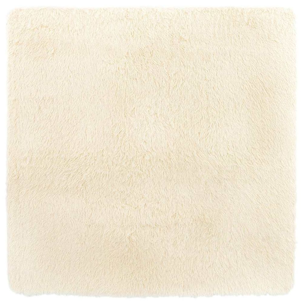 Tapis shaggy à poils longs navarra crème 120x120 cm polyester
