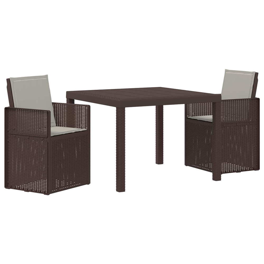 Ensemble de salle à manger pour jardin avec coussin 3 pcs pp