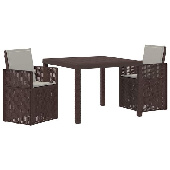 Ensemble de salle à manger pour jardin avec coussin 3 pcs pp