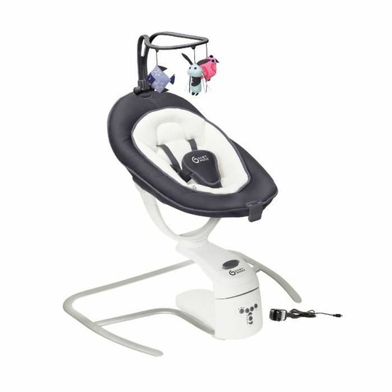 Balancelle bébé électrique swoon motion, assise à 360°, zinc