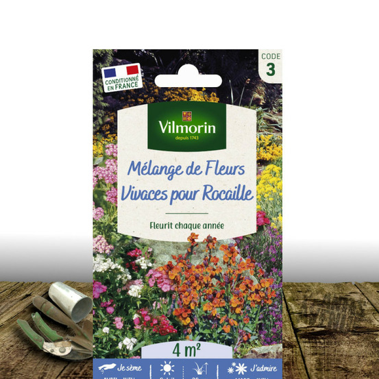 Graines en mélange de fleurs - vivaces pour rocailles sachet - 4 m²