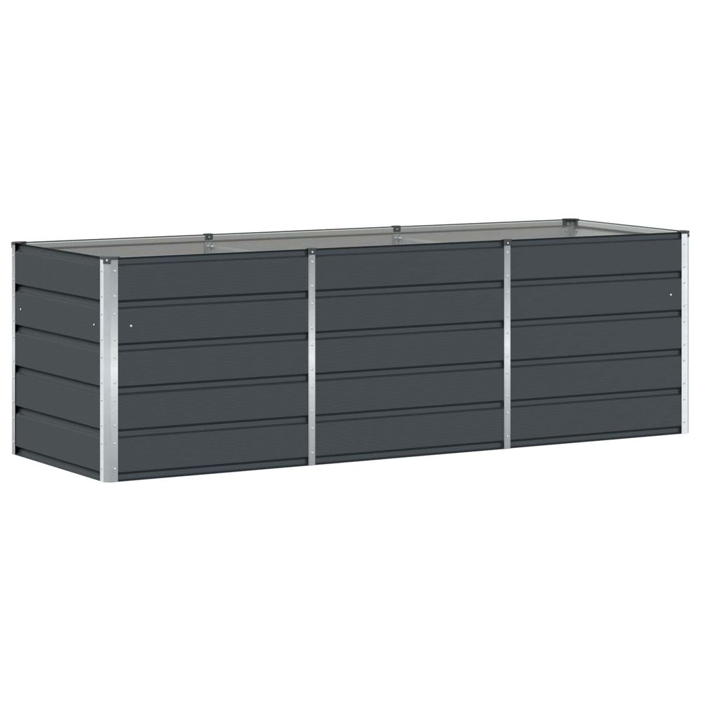 Jardinière d'extérieur anthracite 240 x 80 x 75 cm acier
