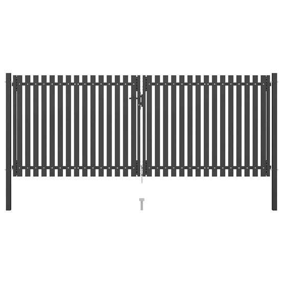 Portail de clôture de jardin acier 4x1,7 m anthracite